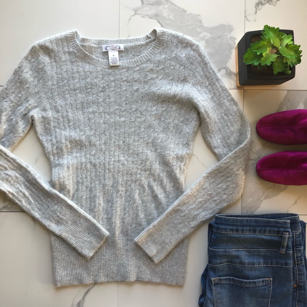 Aphorism Anthropologie Grey Fur Blend Sweater